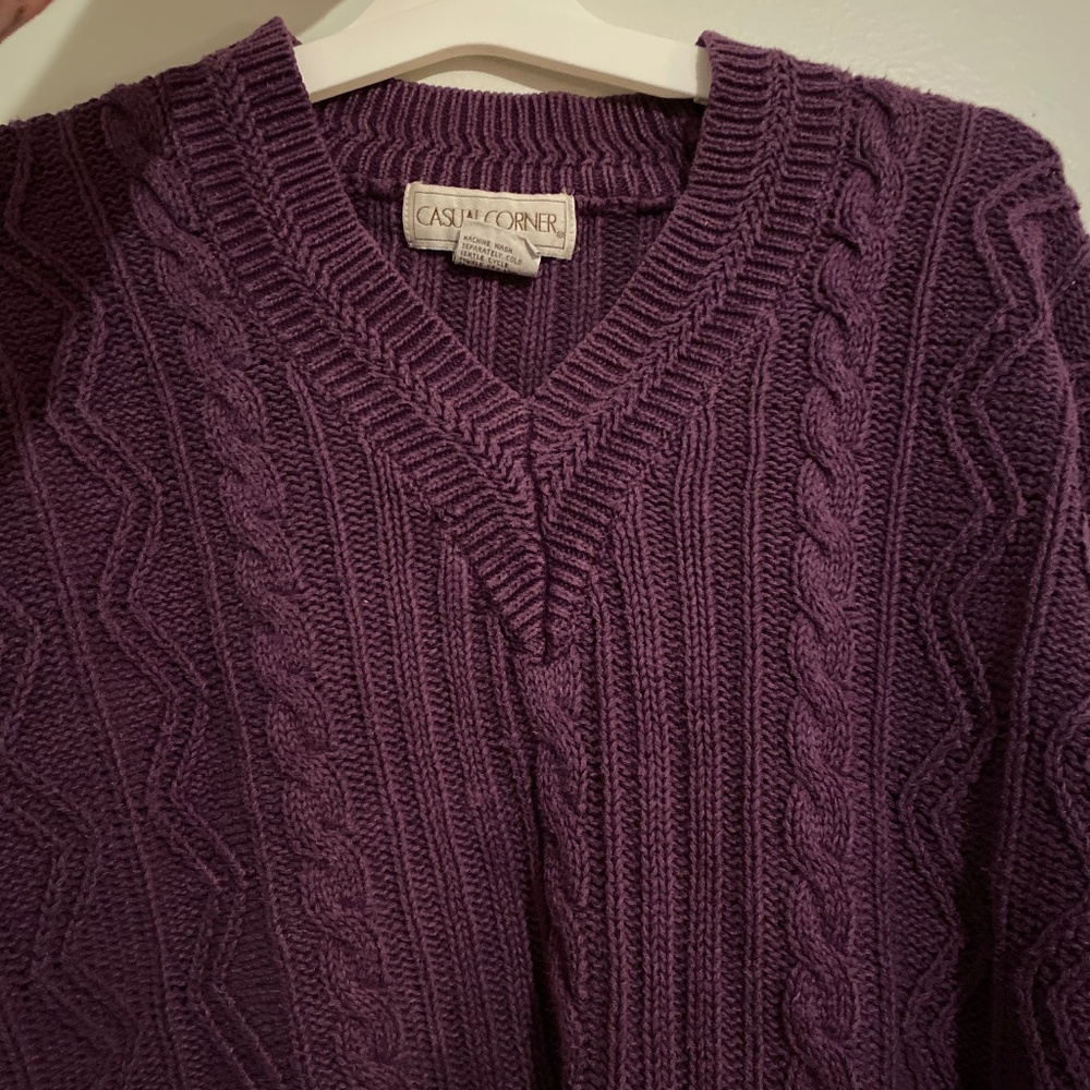Vintage Purple Casual Corner Sweater Size M